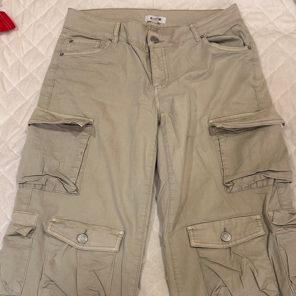 Garage Women's Tan Wide Leg Cargo Pants